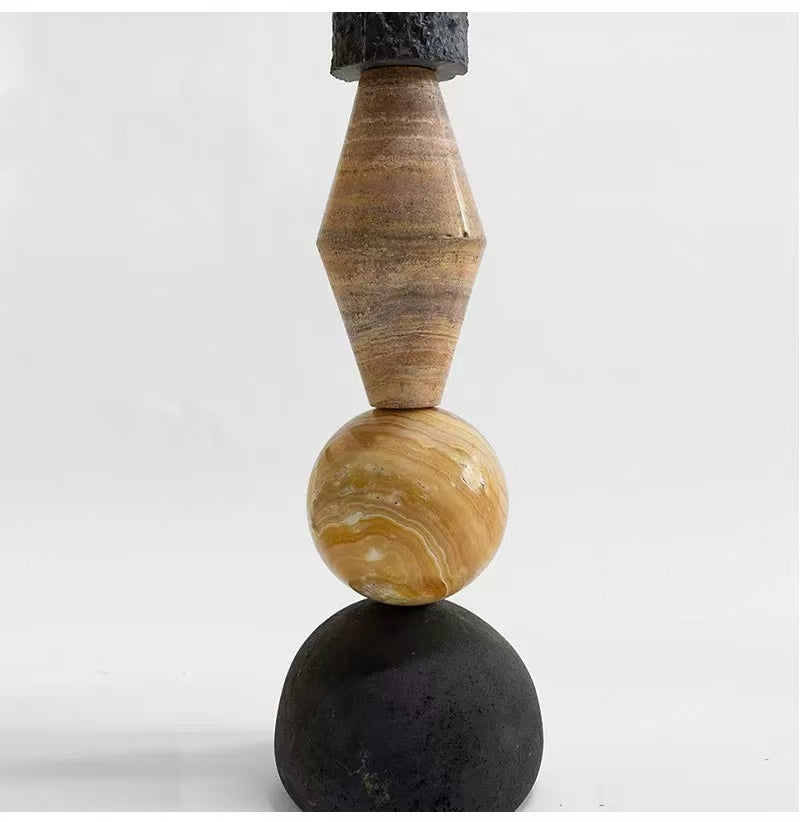 Homeware Life Modern Natural Dark Marble Pedestal Stand 35x35x160cm – Indoor & Outdoor Luxury Display Column