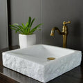 Homeware Life Natural Marble Washbasin Tray – Modern Broken Square Design | Luxury Bathroom Vanity & Décor Tray