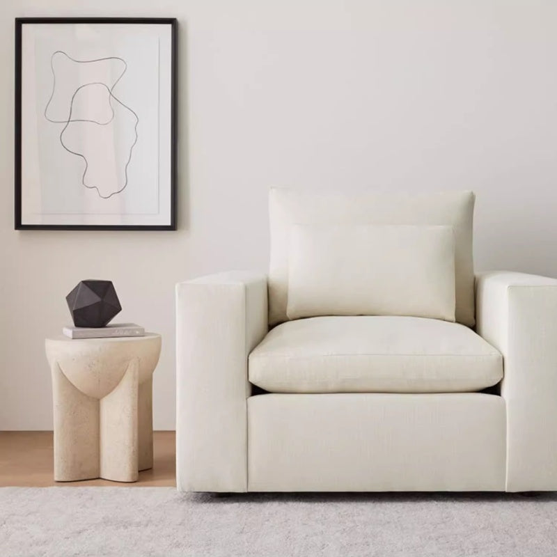 Cream Travertine Stone Side Table (D50 X H50 cm) – Modern Natural Stone Accent Table by Homeware Life