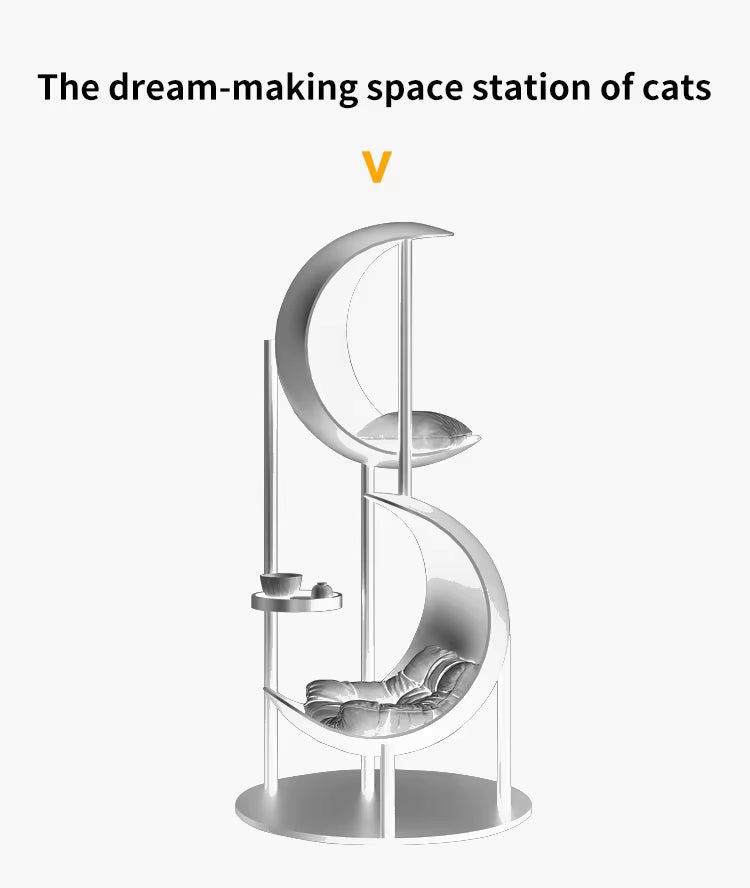 Homeware Life Luxury Human-Pet Furniture – Solid Wood Cat Treehouse with Integrated Heated Bed