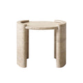 Wabi-Sabi Beige Travertine Marble Side Table – Homeware Life Modern Luxury