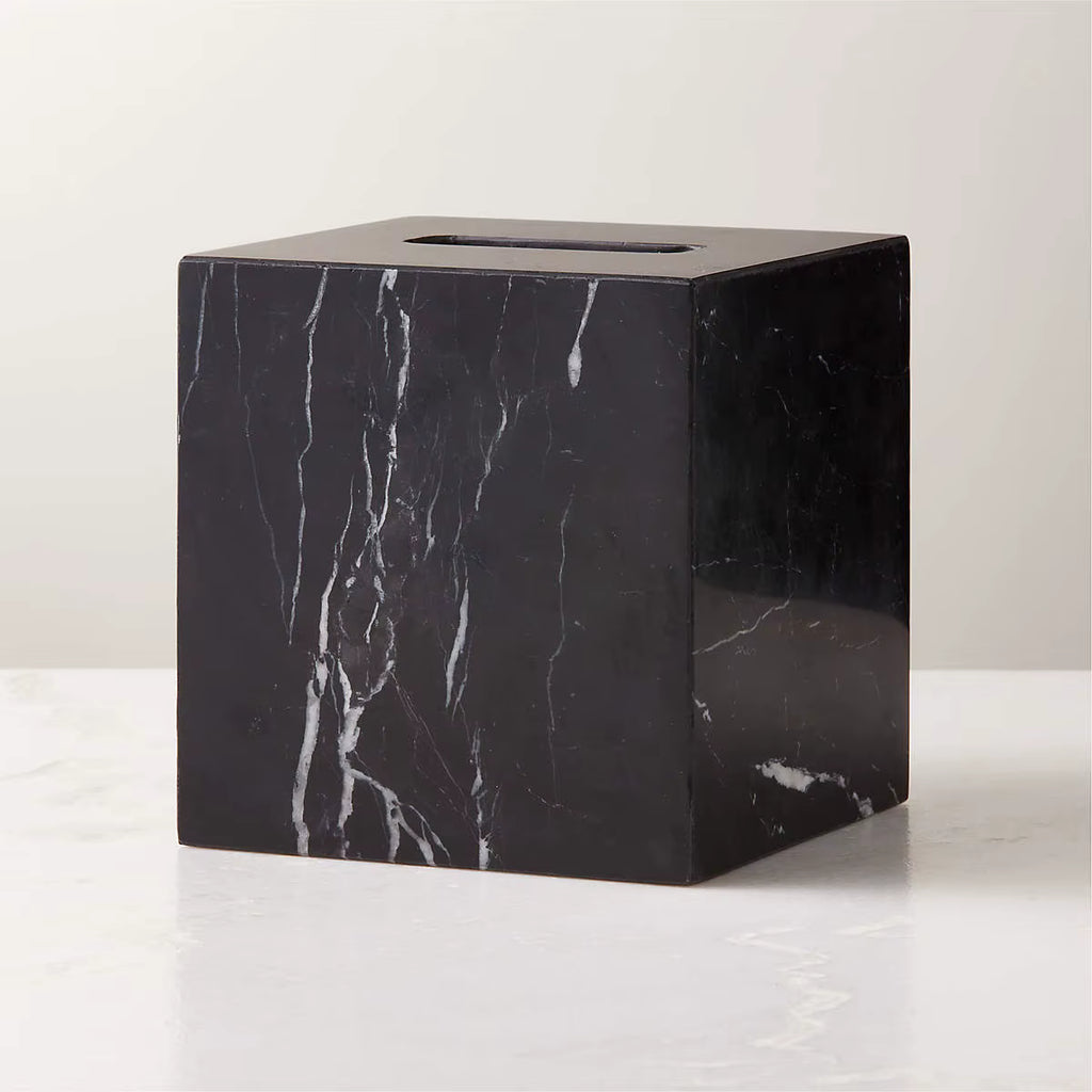 Black Marble Bathroom Accessories Luxury Set 8 Pieces by Homeware Life
