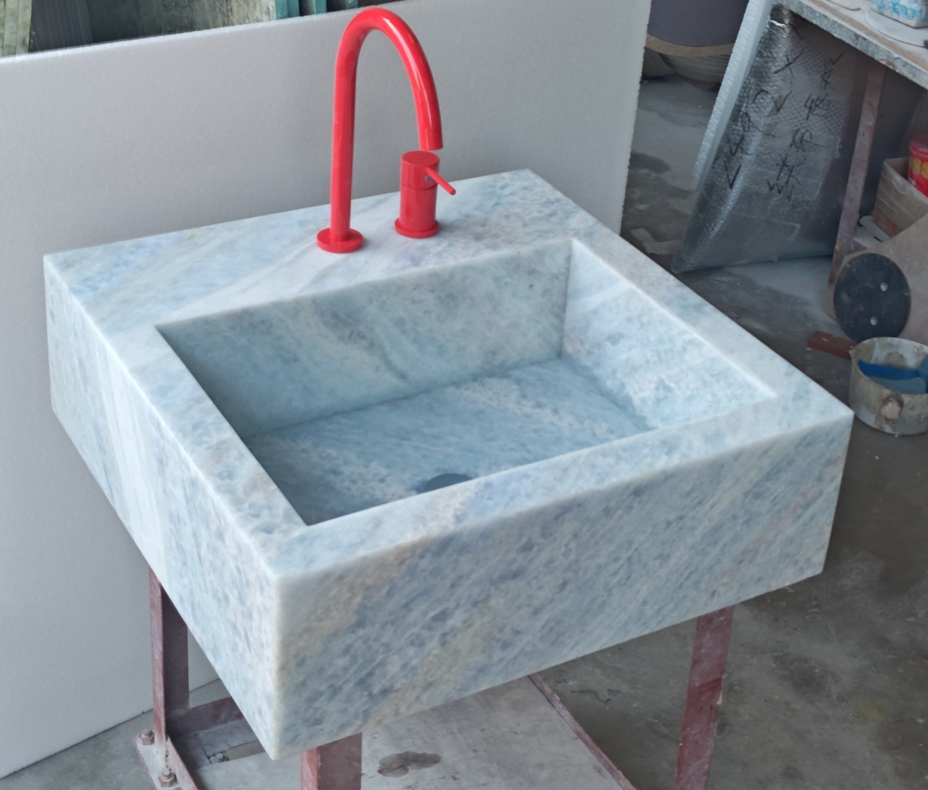 Luxury Wall-Mounted White Marble Sink – Modern Minimalist Floating Bathroom Basin by Homeware Life
