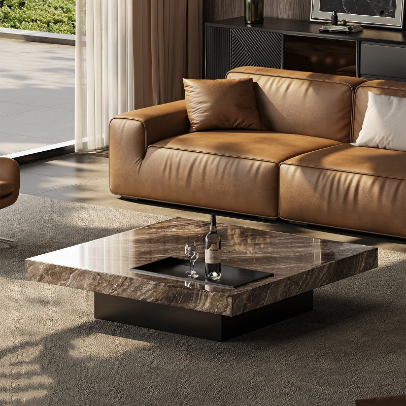 Venice Brown Marble Coffee Table with Steel Frame – Homeware Life Modern Side Table