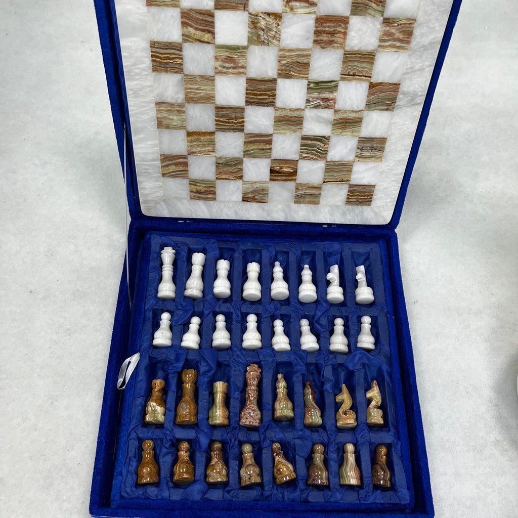 Homeware Life Natural Marble Chess Board – Eco-Friendly Raw Marble Game Board for Elegant Home Decor
