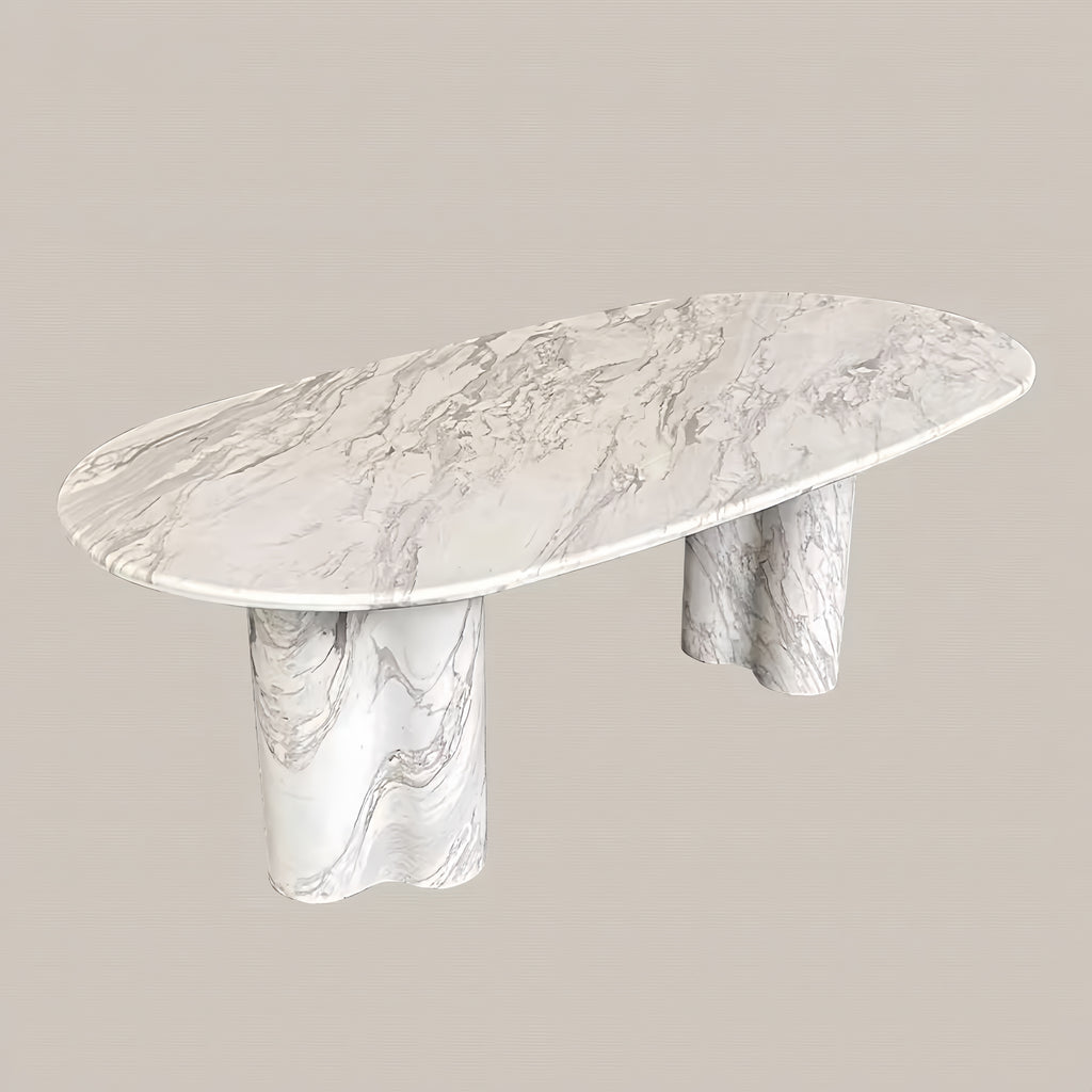 Volakas White Marble Oval Dining Table – Homeware Life Luxury Minimalist