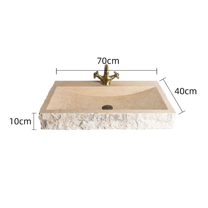Modern Square Marble Bathroom Vessel Sink – Luxury Stone Basin by Homeware Life