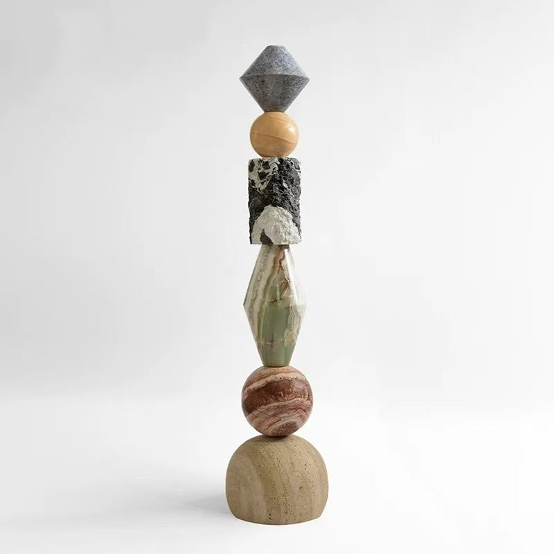 Homeware Life Modern Natural Marble Light Pedestal Stand 35x35x160cm – Indoor & Outdoor Luxury Display Column