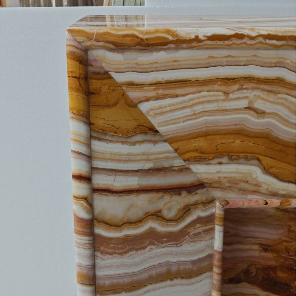 Luxury Onyx & Marble Fireplace – Handcrafted Natural Stone Statement Mantel by Homeware Life